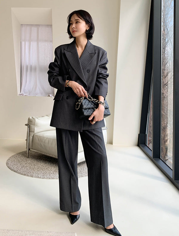 Stripe solution | 條紋兩件式西裝套裝 , SUIT250913