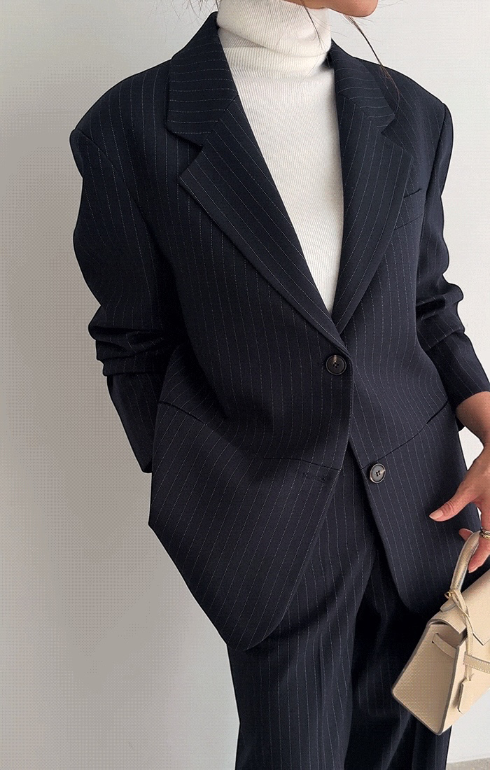Modern Pinstripe Suit Set | 條紋兩件式西裝套裝 , SUIT261008
