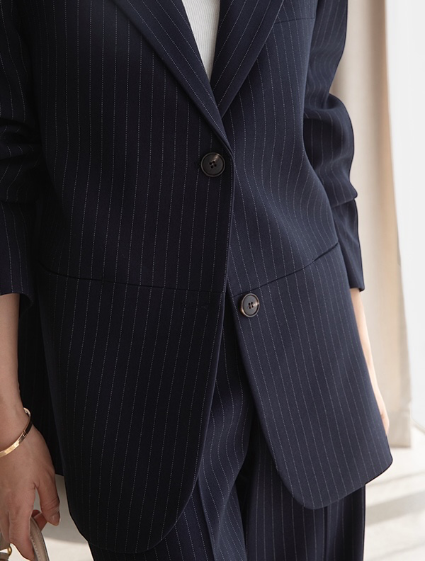 Modern Pinstripe Suit Set | 條紋兩件式西裝套裝 , SUIT261008