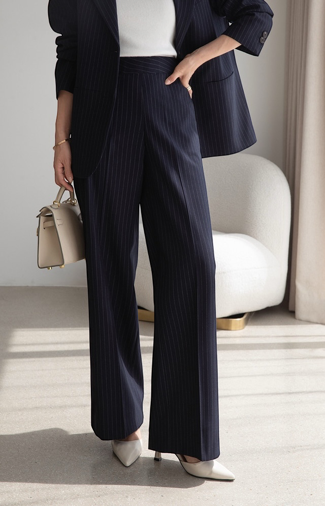 Modern Pinstripe Suit Set | 條紋兩件式西裝套裝 , SUIT261008